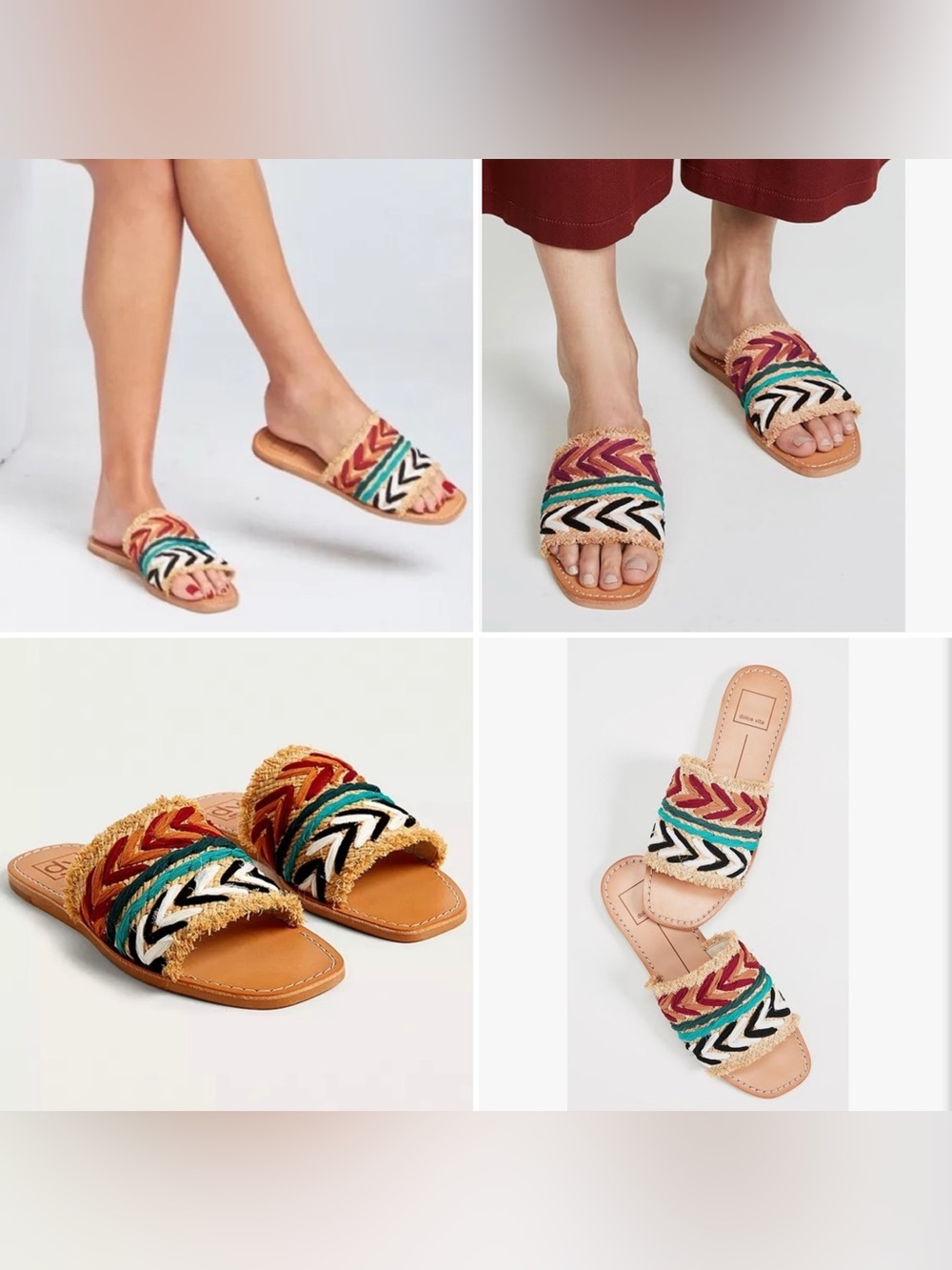 Dolce Vita Corey Slip On Slide Sandal Tribal Natural Multi Raffia $120